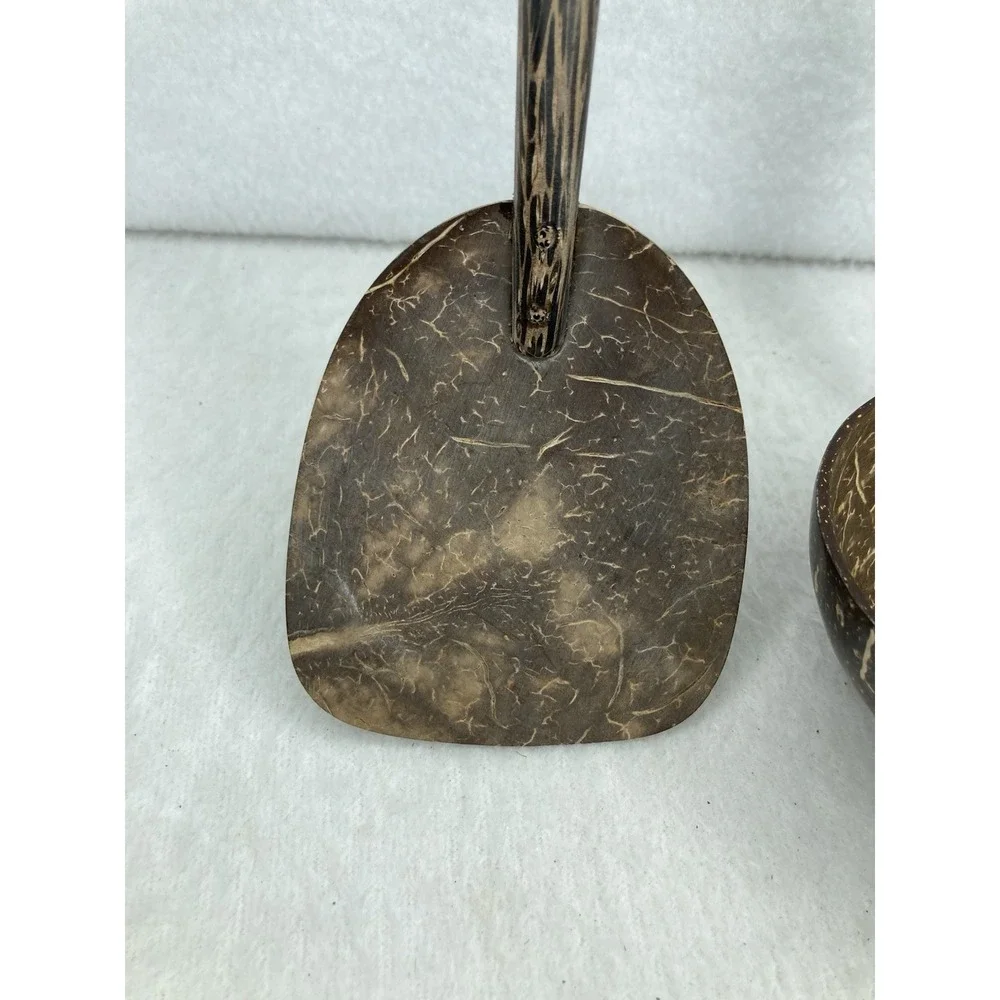 Coconut‎ Shell Salad Utensil Serving Set Spoon Fork 9